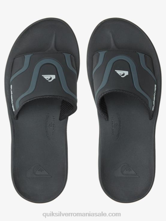 negru sandale cu slide de recuperare matematică XT6B1257 bărbați Quiksilver