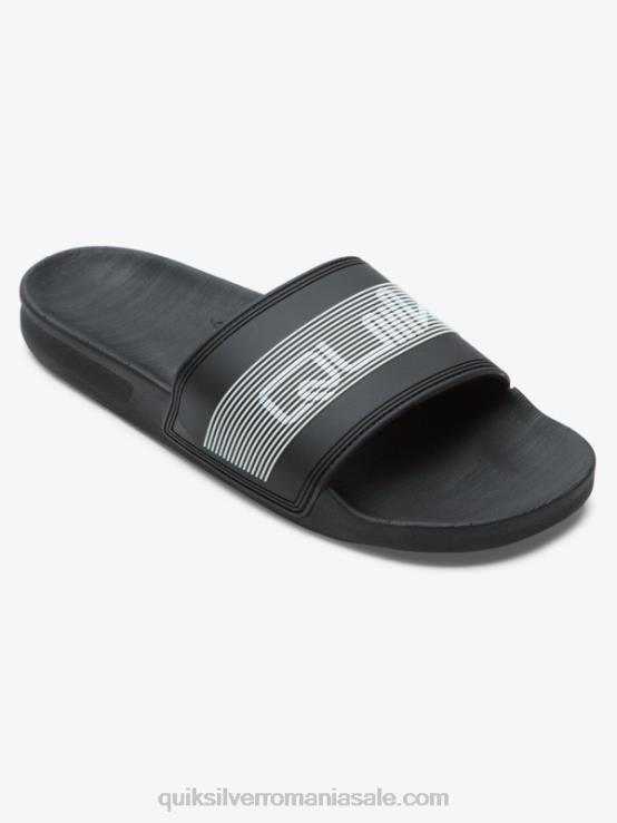 negru sandale rivi wordmark slider XT6B683 bărbați Quiksilver