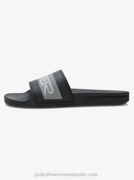 negru sandale rivi wordmark slider XT6B683 bărbați Quiksilver