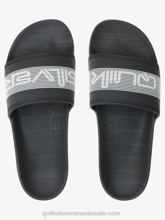 negru sandale rivi wordmark slider XT6B683 bărbați Quiksilver