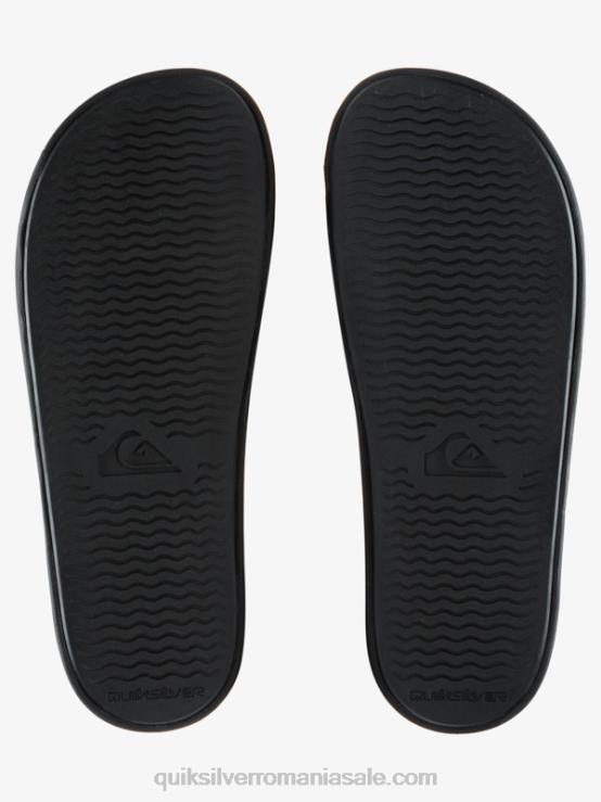 negru sandale rivi wordmark slider XT6B683 bărbați Quiksilver