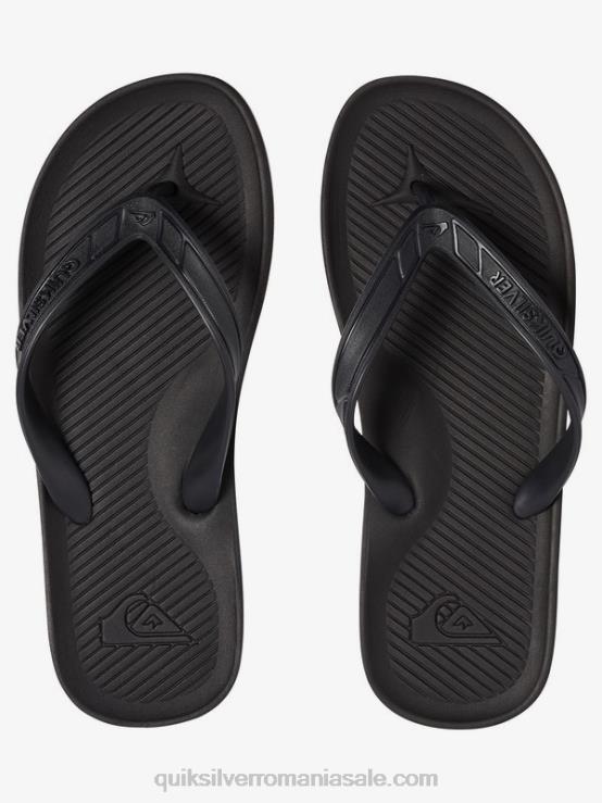 negru solid flip-flops haleiwa XT6B1650 bărbați Quiksilver