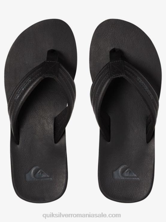 negru solid sandale carver nubuck XT6B913 bărbați Quiksilver