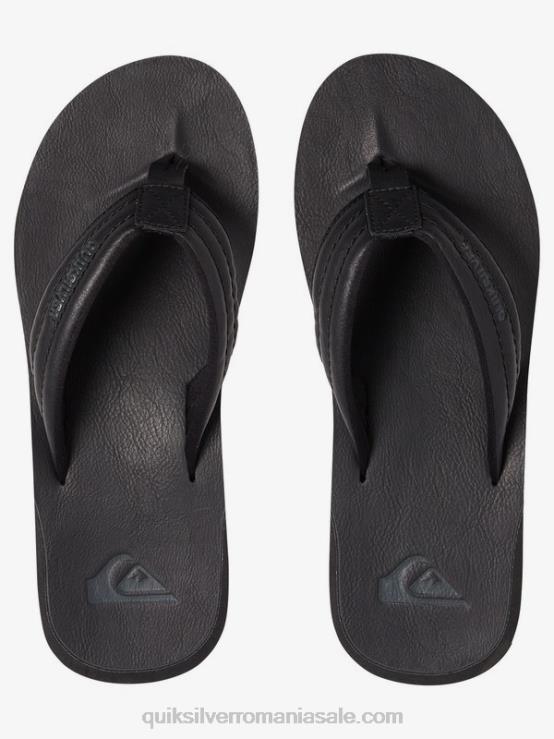 negru solid sandale carver nubuck XT6B913 bărbați Quiksilver