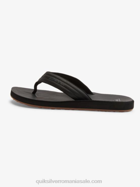 negru solid sandale carver nubuck XT6B913 bărbați Quiksilver