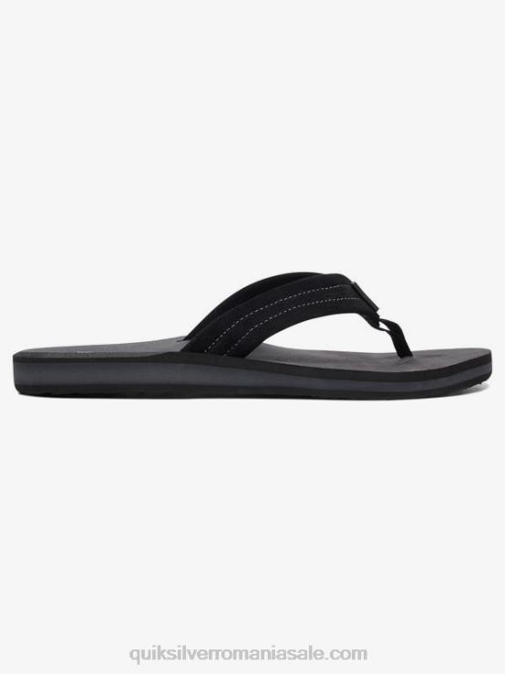 negru solid sandale carver piele intoarsa XT6B1632 bărbați Quiksilver