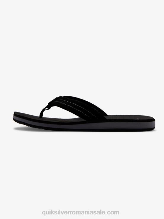 negru solid sandale carver piele intoarsa XT6B1632 bărbați Quiksilver