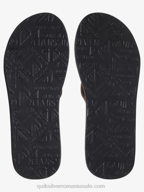 negru solid sandale carver piele intoarsa XT6B1632 bărbați Quiksilver