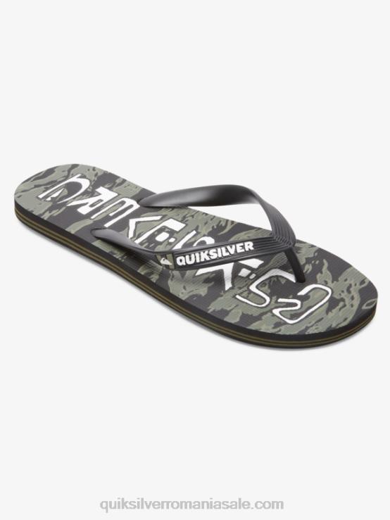 negru/verde flip-flops cu picătură de acid molokai XT6B1776 bărbați Quiksilver