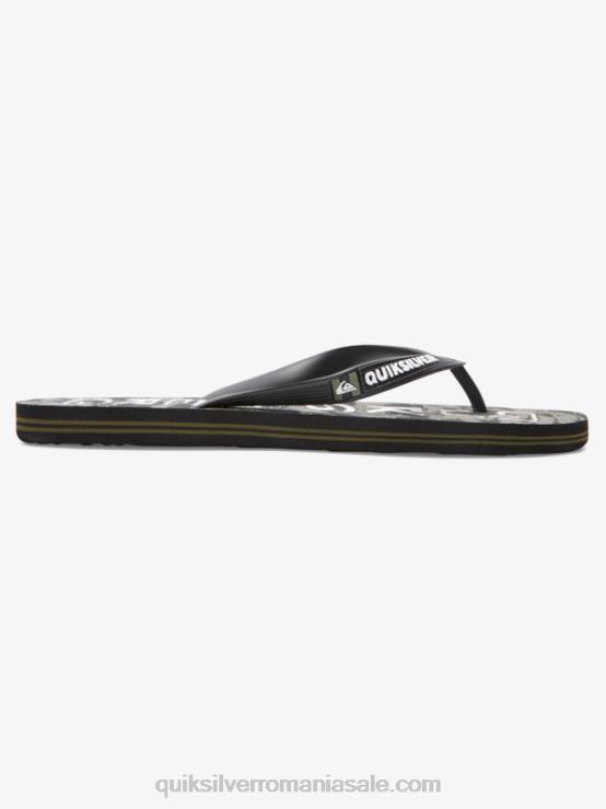 negru/verde flip-flops cu picătură de acid molokai XT6B1776 bărbați Quiksilver