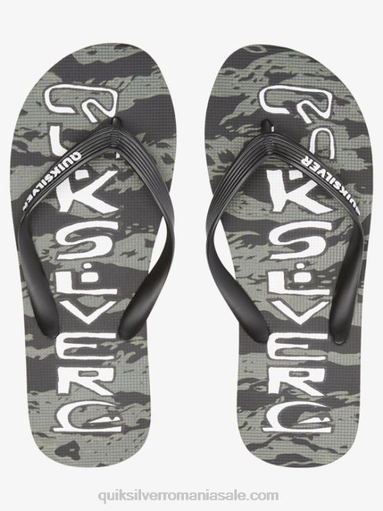 negru/verde flip-flops cu picătură de acid molokai XT6B1776 bărbați Quiksilver