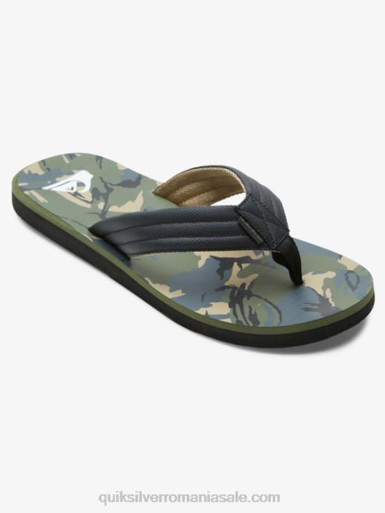 negru/verde/gri sandale cu imprimeu carver XT6B614 bărbați Quiksilver