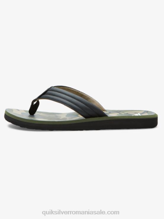 negru/verde/gri sandale cu imprimeu carver XT6B614 bărbați Quiksilver