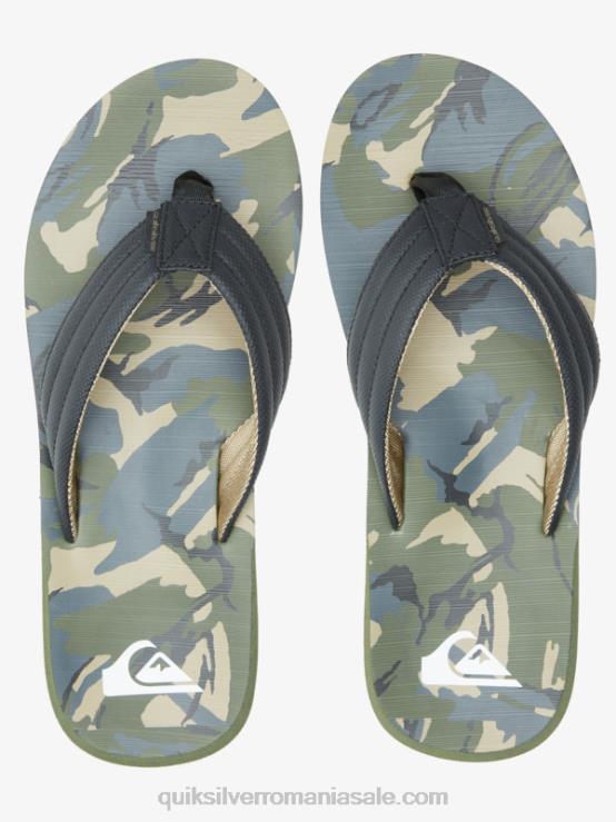 negru/verde/gri sandale cu imprimeu carver XT6B614 bărbați Quiksilver