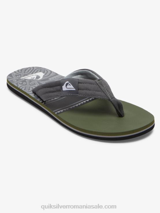 negru/verde/gri sandale molokai layback XT6B499 bărbați Quiksilver