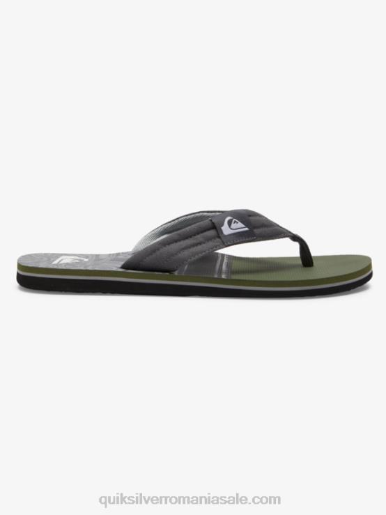 negru/verde/gri sandale molokai layback XT6B499 bărbați Quiksilver