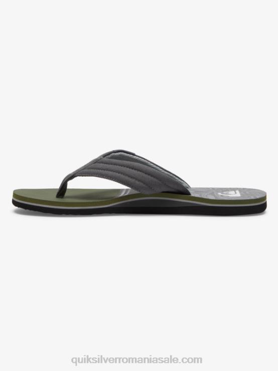 negru/verde/gri sandale molokai layback XT6B499 bărbați Quiksilver