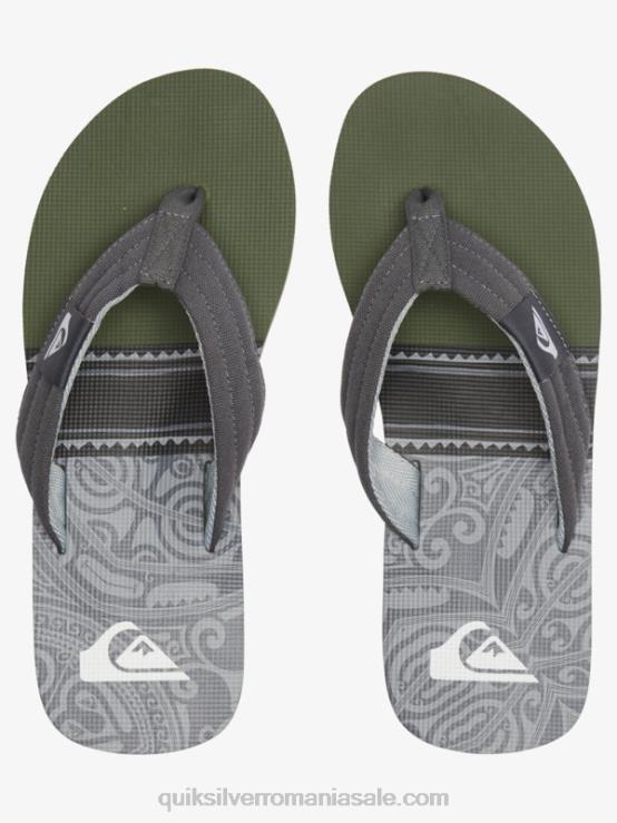 negru/verde/gri sandale molokai layback XT6B499 bărbați Quiksilver
