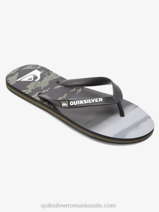 negru/verde molokai cinci-o flip-flops XT6B1858 bărbați Quiksilver