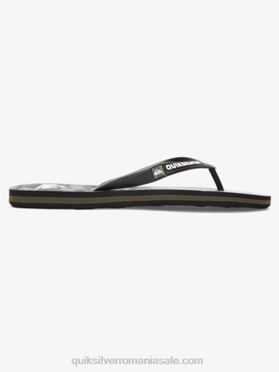 negru/verde molokai cinci-o flip-flops XT6B1858 bărbați Quiksilver